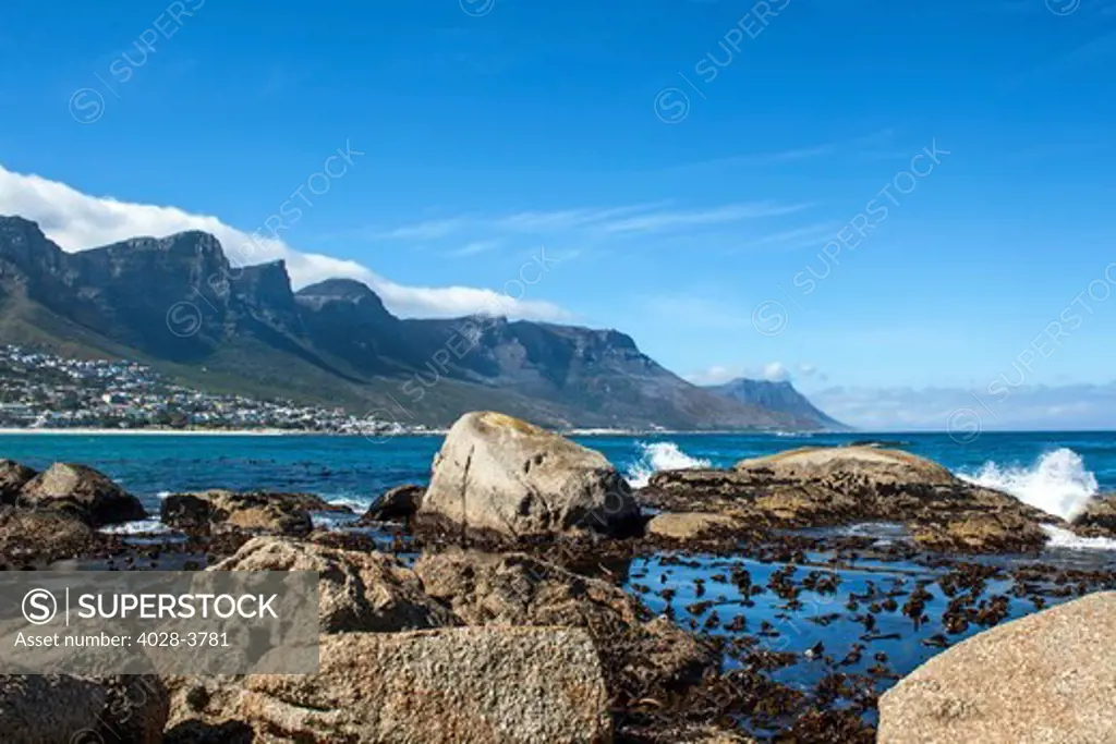 South Africa, Camps Bay, Cape Peninsula, Western Cape, Twelve Apostles Mountains