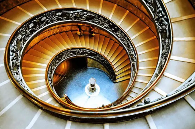 Italy, Lazio, Rome, Vatican, Vatican Museum spiral staircase, Vatican City
