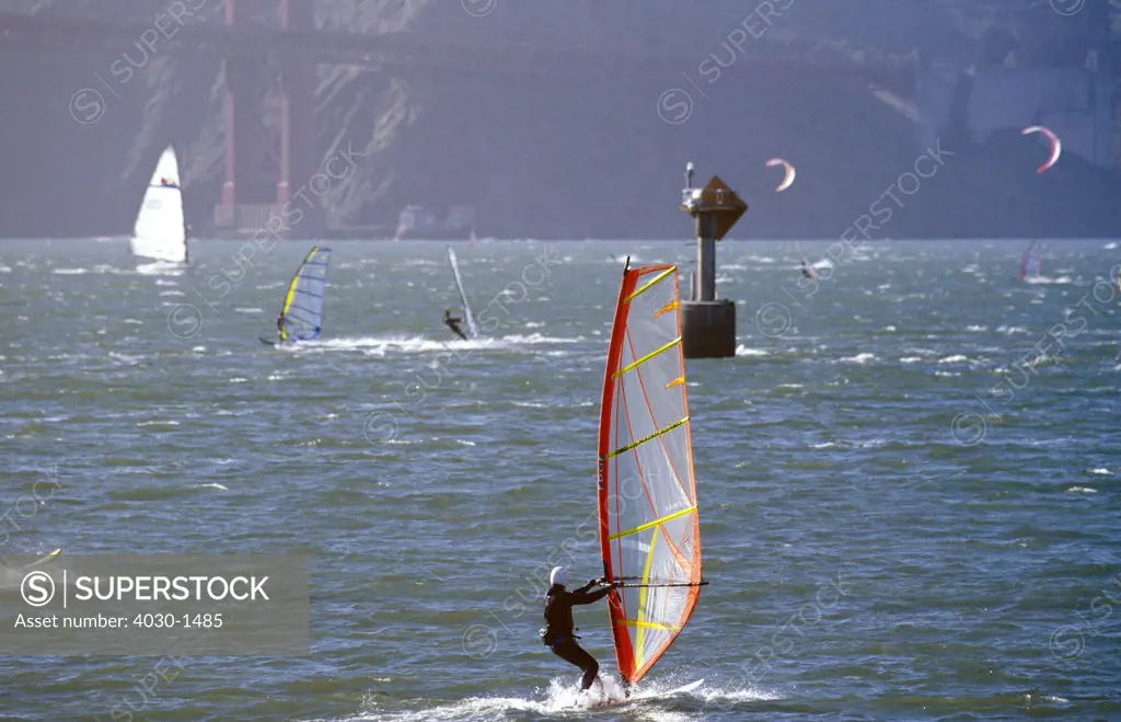 Windsurfing, San Francisco, California, North America