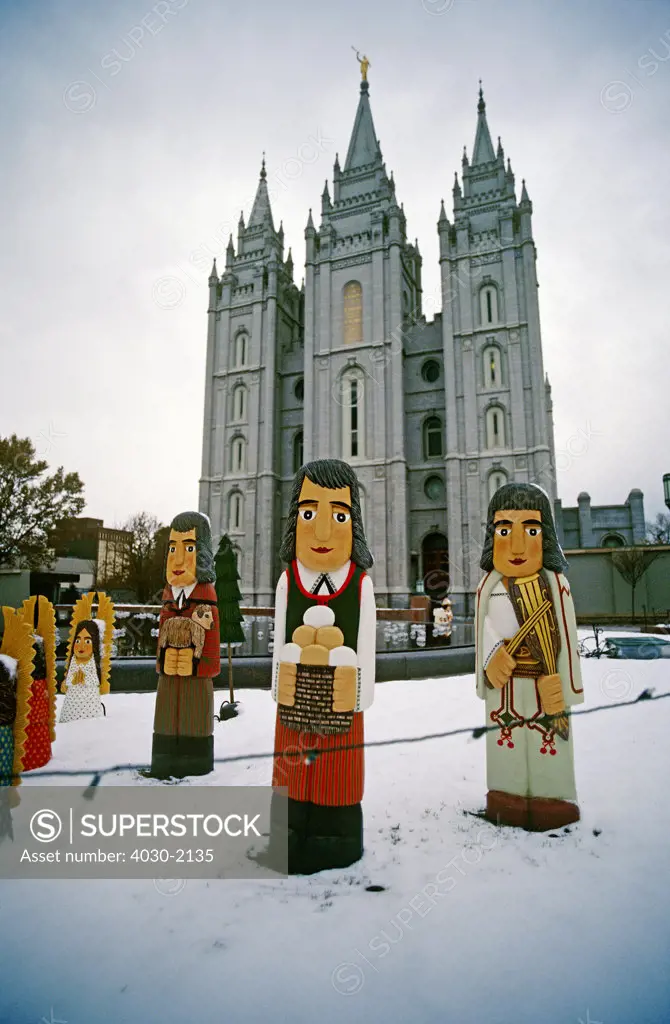 Nativity Scene at Salt Lake Temple, Salt Lake City, Utah, North America