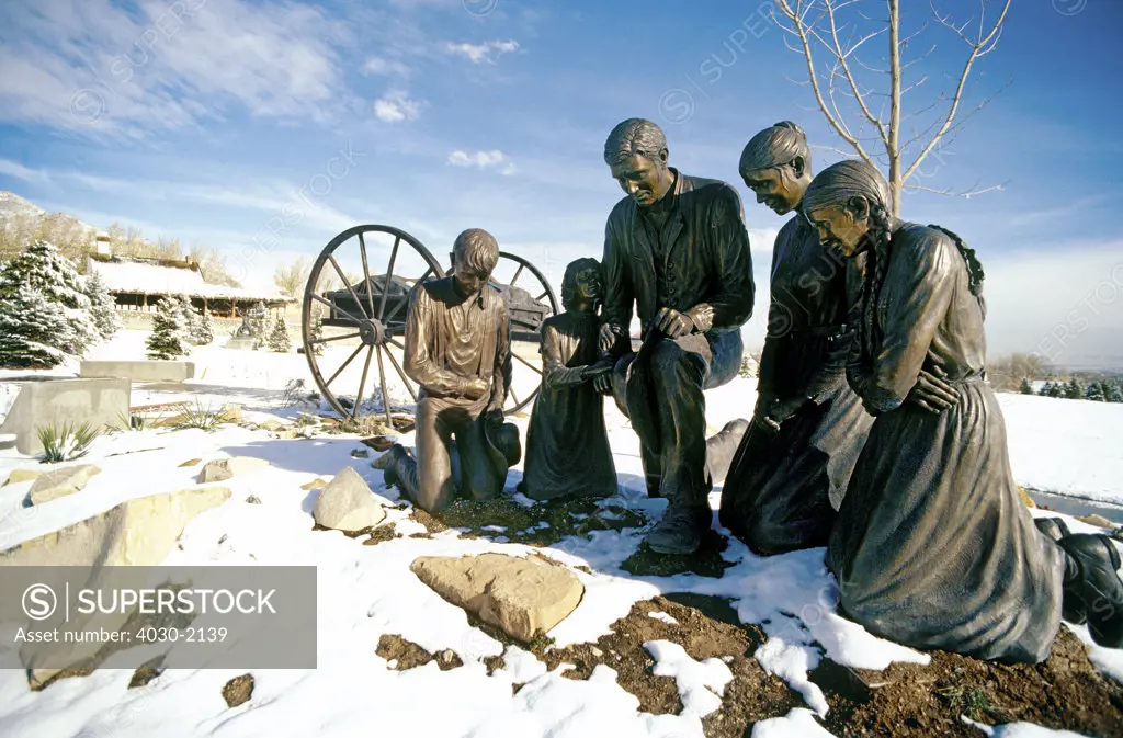 Journey's End Monument, This is the Place Heritage Park, Salt Lake City, Utah, North America