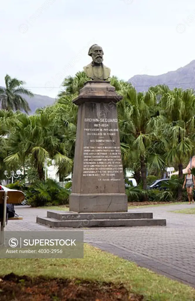 Statue of Professor Brown Seouard, Physiologist 1817-1894, Port Louis, Mauritius