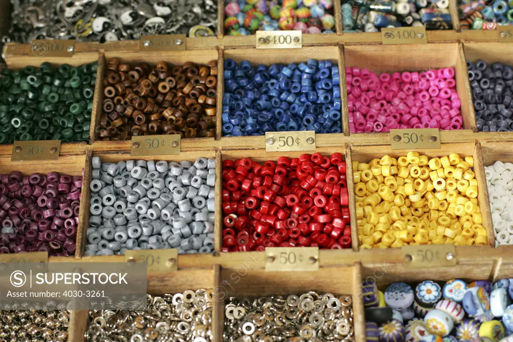 African beads for sale at an Arts and Crafts market, Cape Town, South Africa