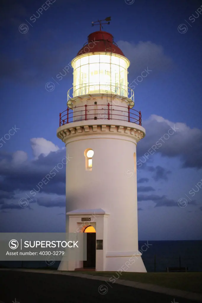 Hood Point Lighthouse, situated in East London, on the east coast of South Africa
