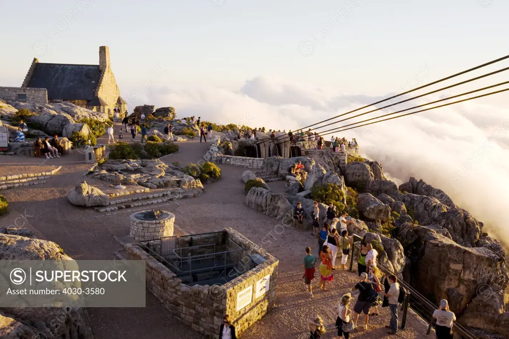 Tourists on Table Mountain, Cape Town, South Africa