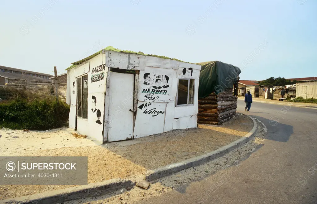 Township barber shop, South Africa