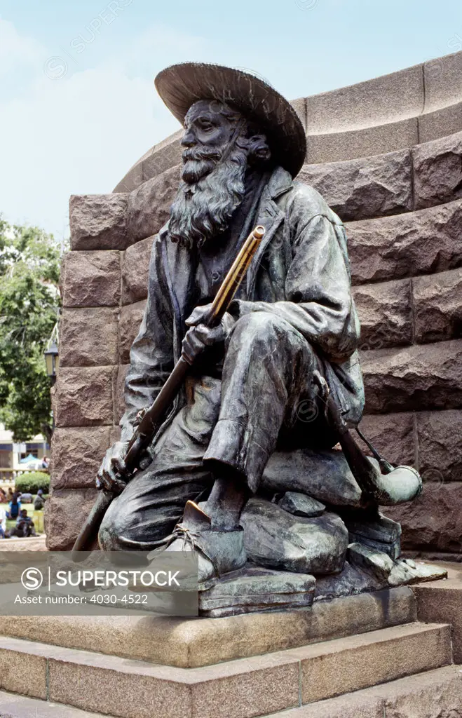 Voortrekker detail from Paul Kruger Statue, Church Square, Pretoria, Gauteng