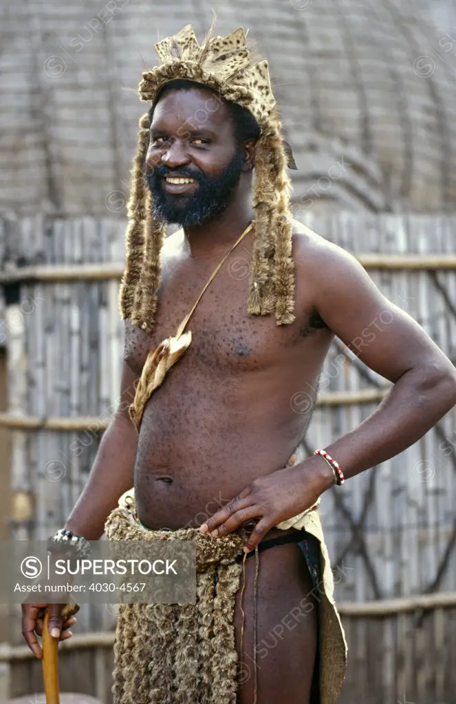 Zulu in traditional dress, KwaZulu-Natal
