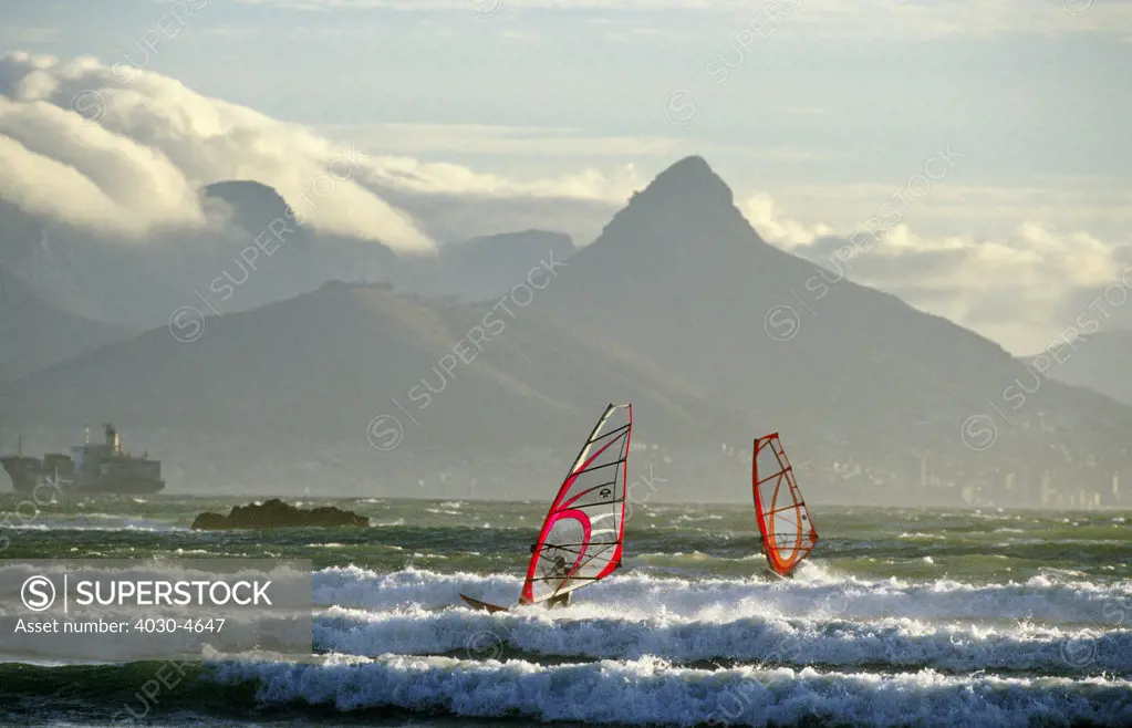 Windsurfers at Table View/Big Bay area, Cape Town