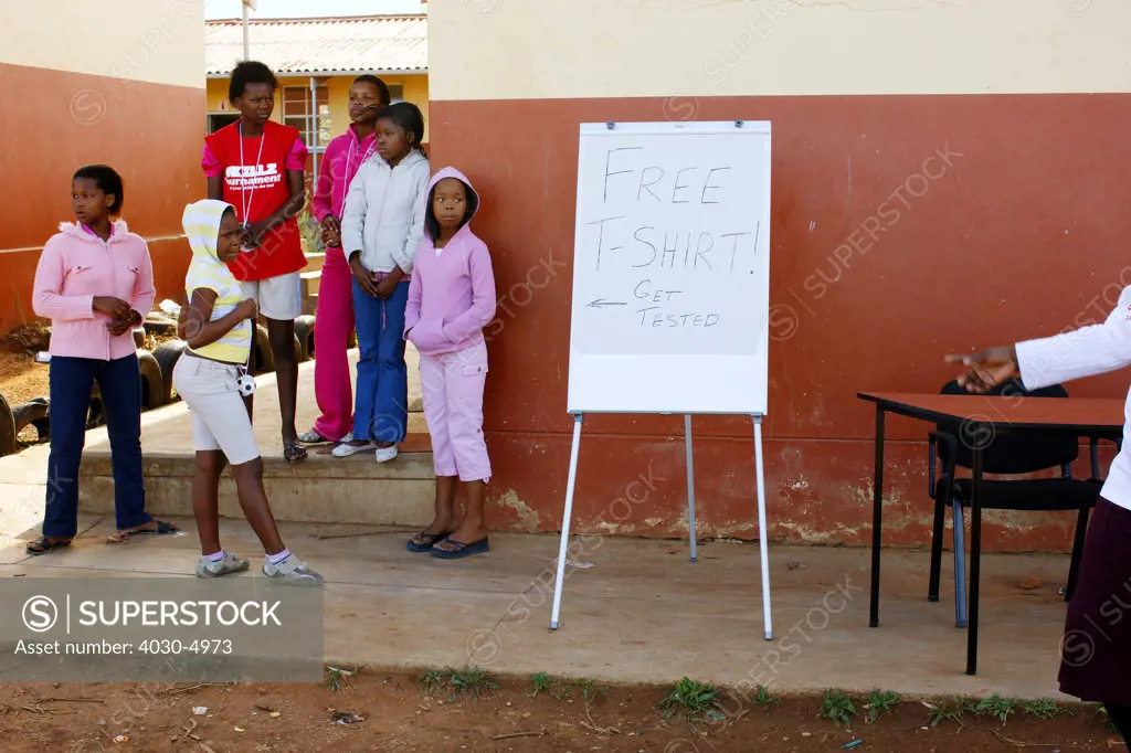 HIV testing station in Township, Port Elizabeth, South Africa