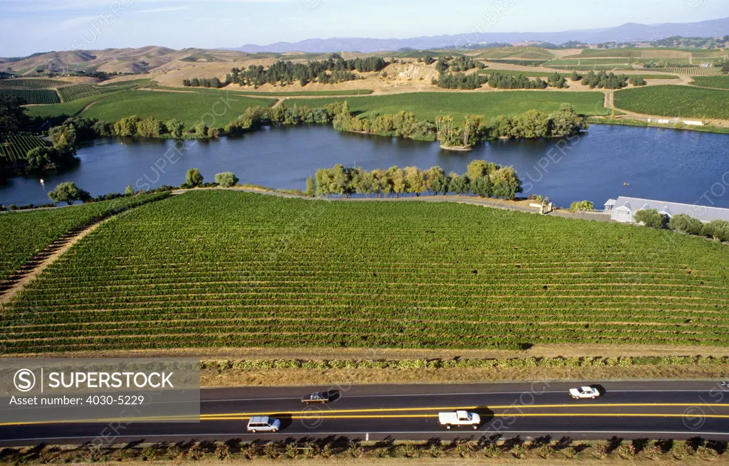 Artesa Winery with Motorway, Napa Valley, USA