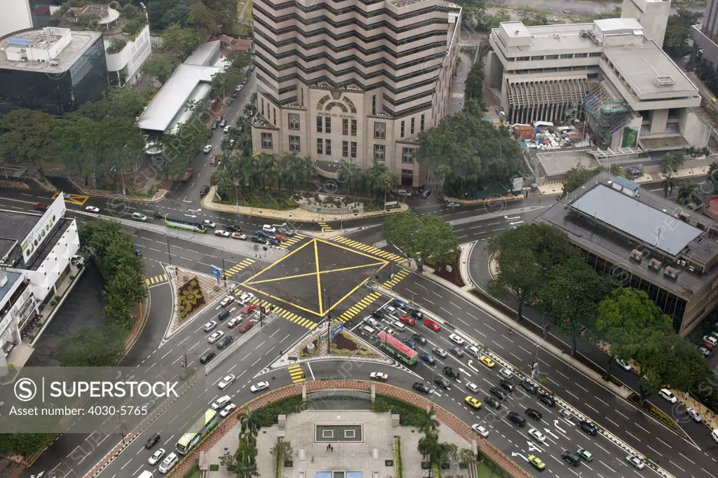 Highway with Menara Public Bank Building, Kuala Lumpur, Malaysia