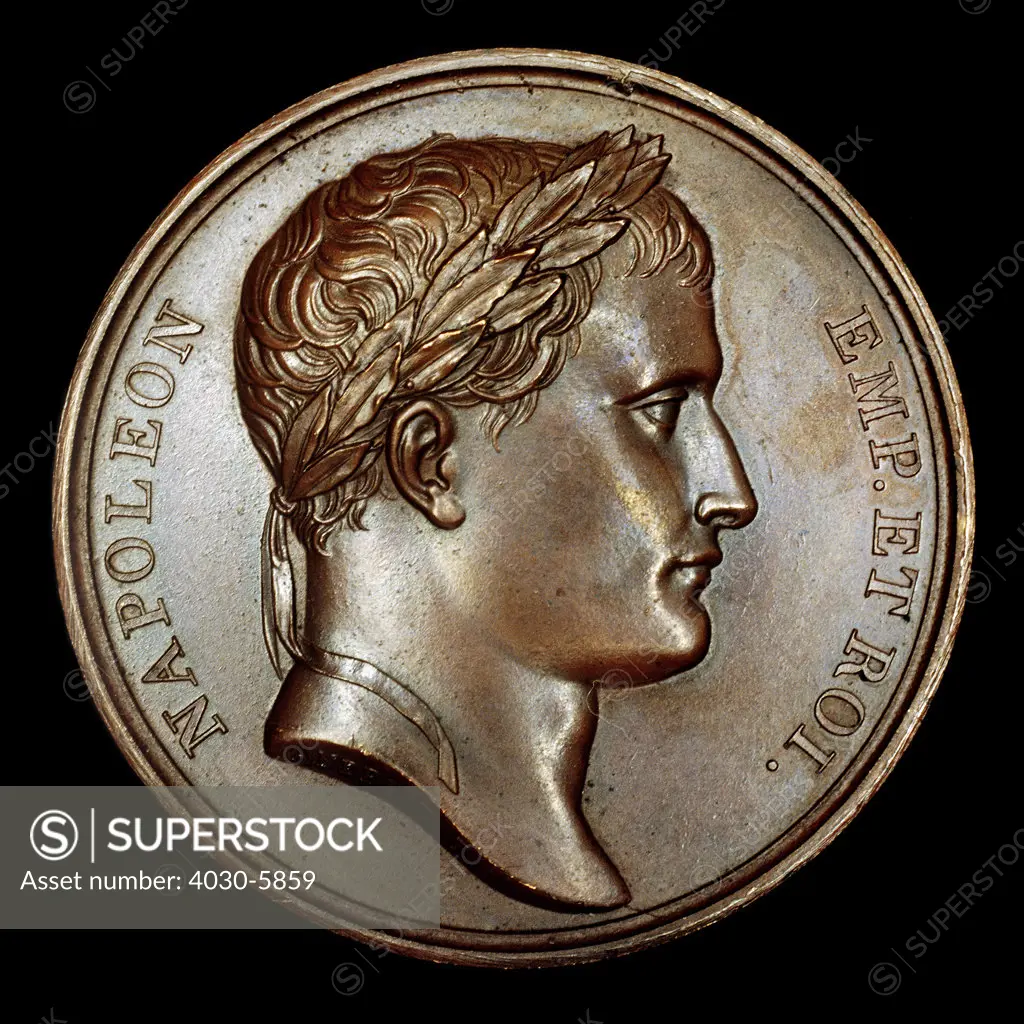 French Bronze Medallion with Bust of Napoleon