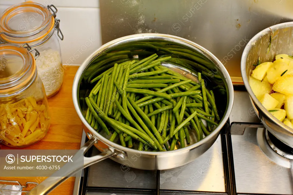 Green Beans in a Frying Pan