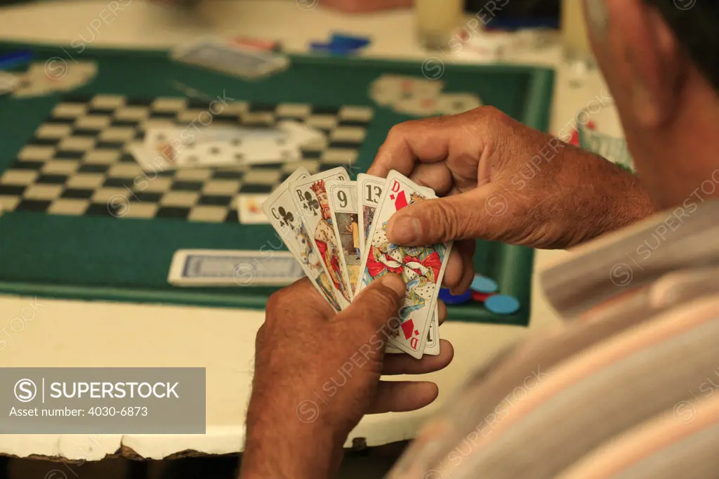 Man Playing Cards, Puyméras, Southern France