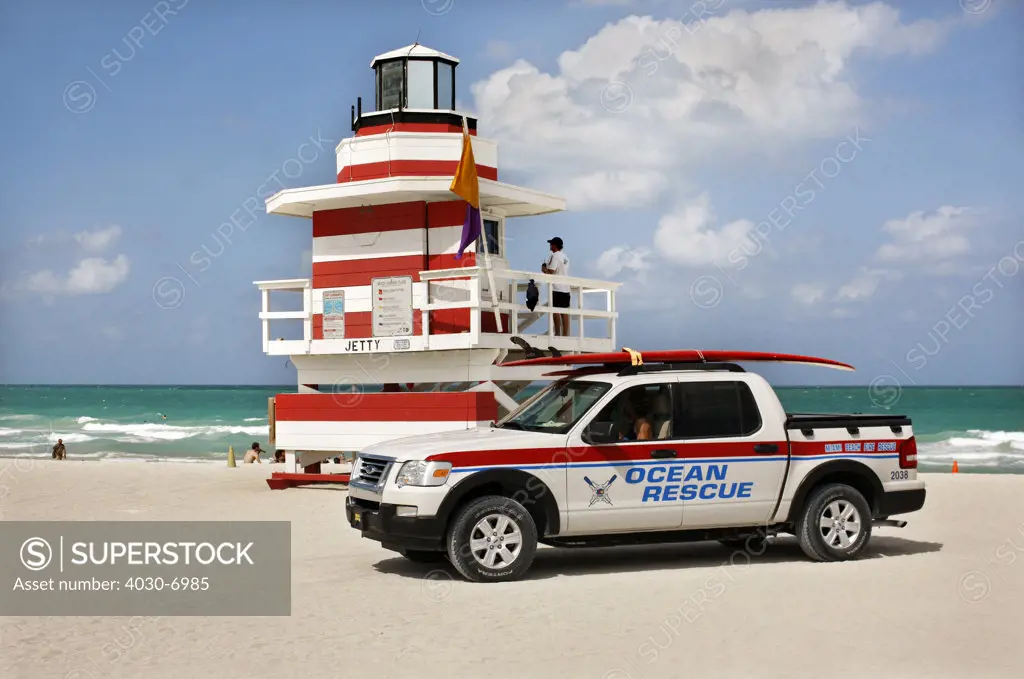 Rescue Vehicle at Lifeguard Station, Miami
