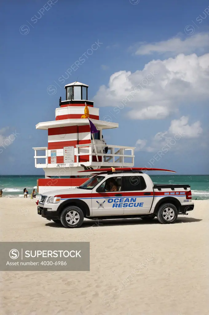 Rescue Vehicle at Lifeguard Station, Miami