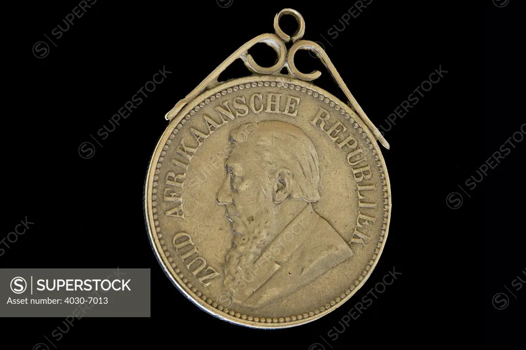 South African Paul Kruger Coin refashioned into pendant by Anglo-Boer War POW's