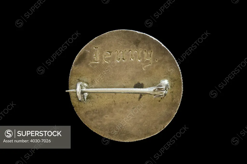 South African Coin refashioned into pendant by Anglo-Boer War POW's, inscribed ""Jenny""