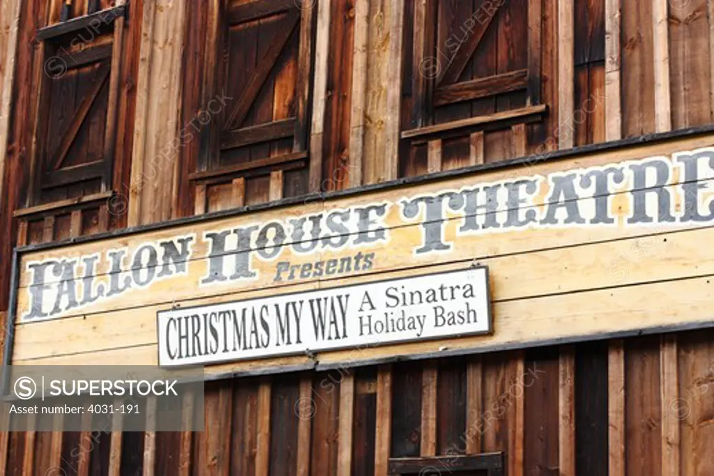 Facade of a theatre, Historic Fallon House Theatre, Columbia State Historic Park, Columbia, Tuolumne County, California, USA
