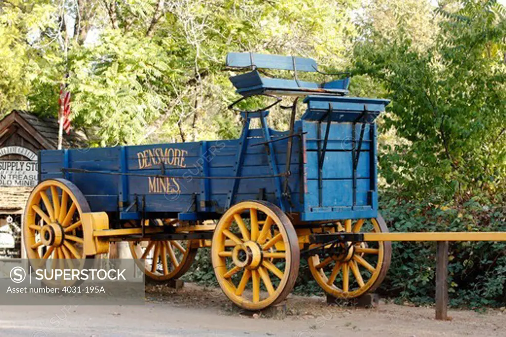 Horse cart in a park, Columbia State Historic Park, Columbia, Tuolumne County, California, USA