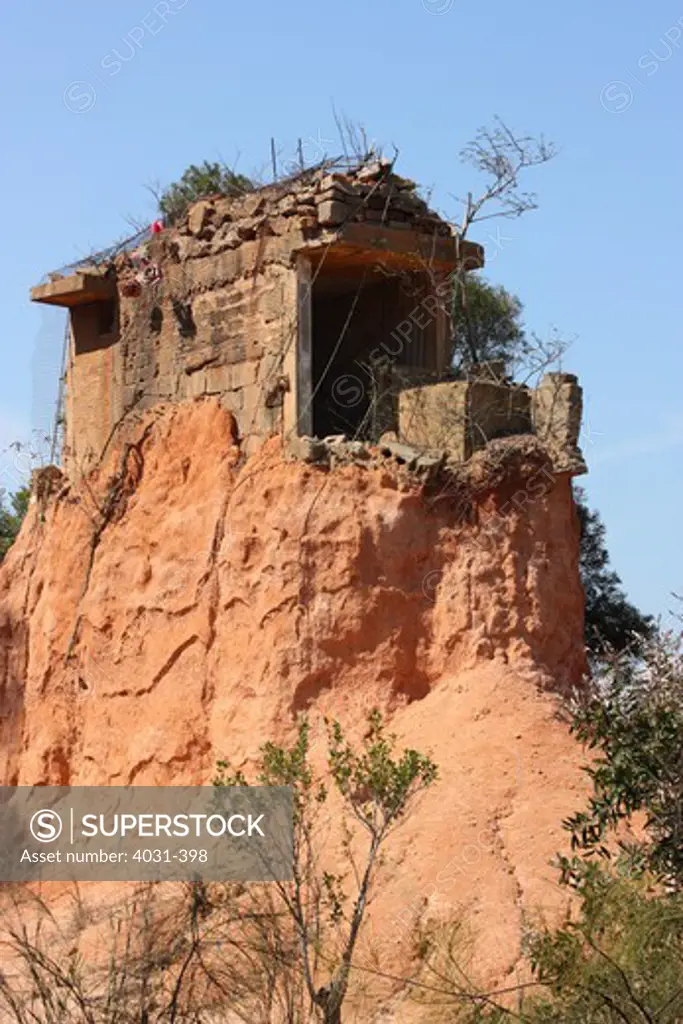 Taiwan, Kinmen County, Jinning, Old military bunker on top of hill