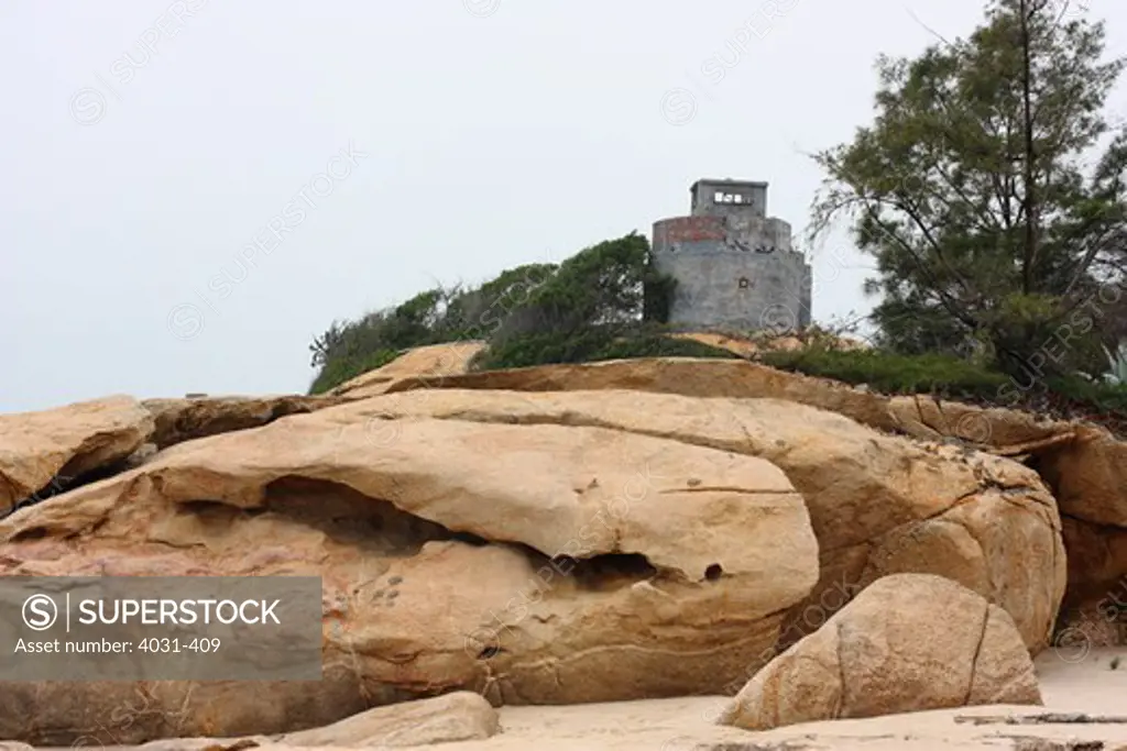 Taiwan, Kinmen County, View of old military bunker