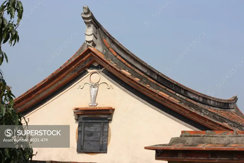 Taiwan, Kinmen County, Kinmen National Park, Shuitou Village, Old swallow tail style house