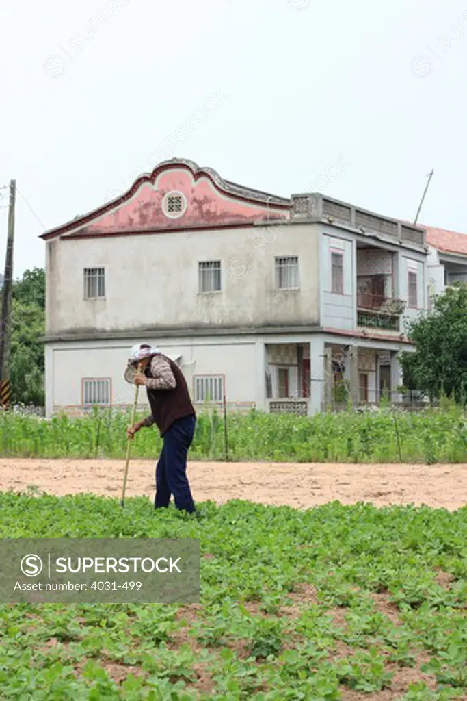 Taiwan, Kinmen County, Woman farming