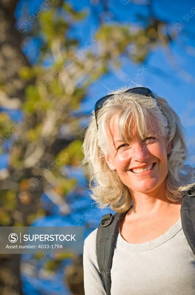 Close-up of a senior woman smiling, Bozeman, Gallatin County, Montana, USA