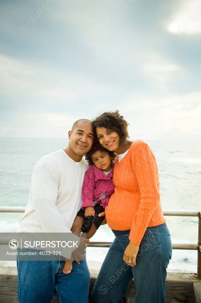 Family on the beach, San Diego, California, USA