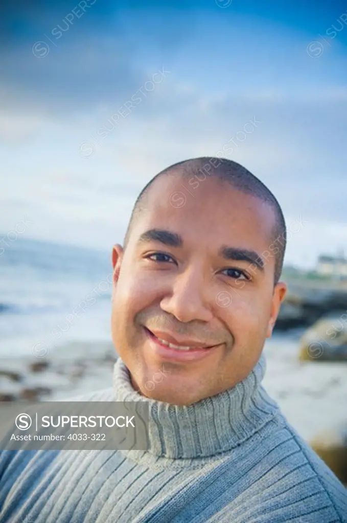 Portrait of a young man smiling, San Diego, California, USA