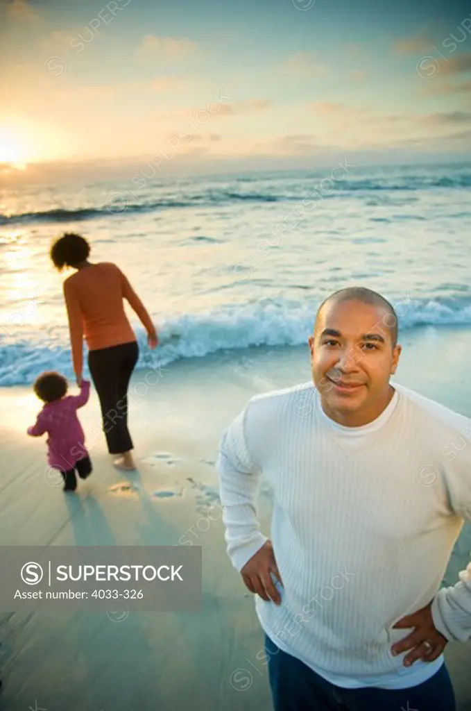 Family enjoying on the beach, San Diego, California, USA
