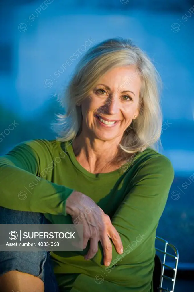 Portrait of a senior woman smiling, San Diego, California, USA