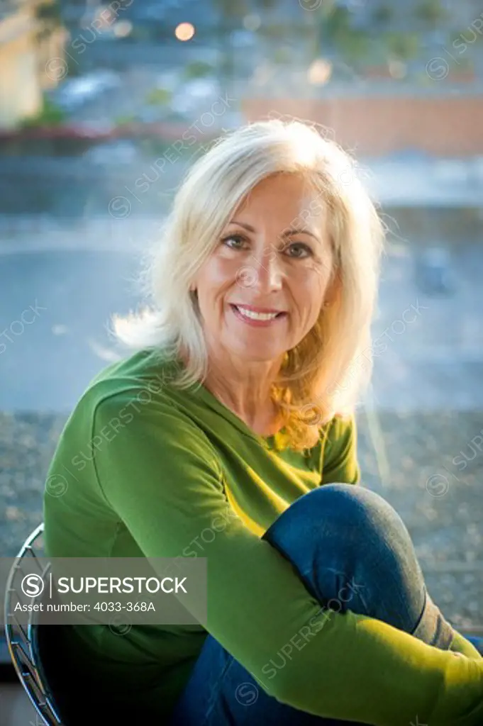 Portrait of a senior woman smiling, San Diego, California, USA