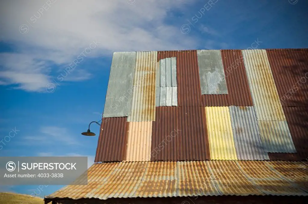 Repaired roof a farmhouse, Bozeman, Montana, USA