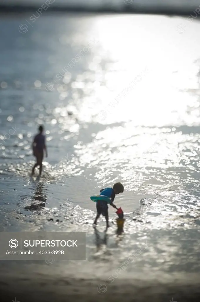 Children playing on the beach, San Diego, California, USA