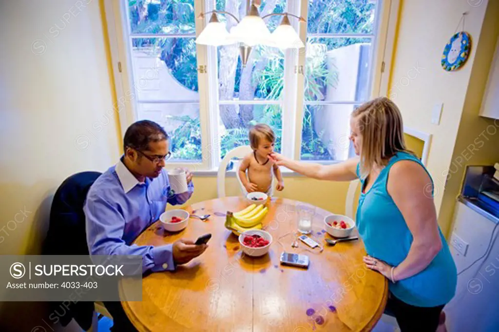 Family at the breakfast table