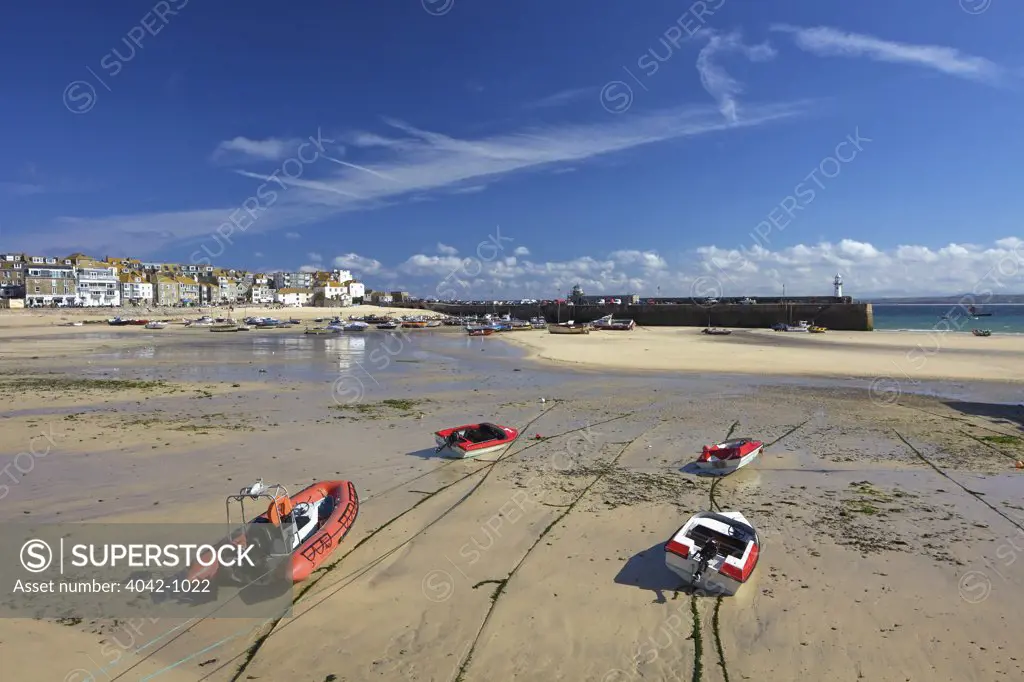 Boats on the beach, St. Ives, British Isles, Cornwall, England