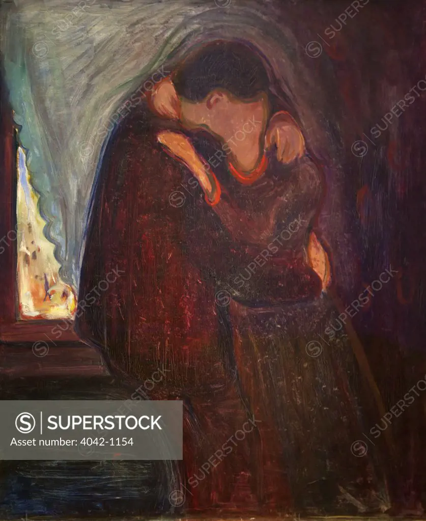 The kiss by Edvard Munch, 1897, Norway, Oslo, Munch Museum