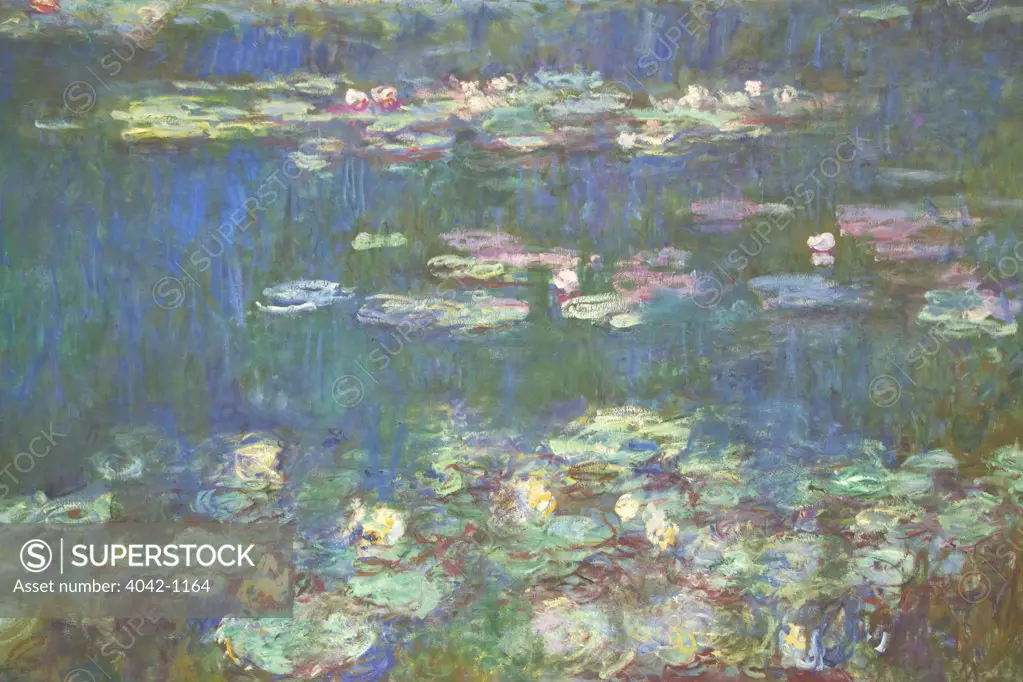 Detail of Water-lilies by Claude Monet, France, Paris, L'Orangerie Museum