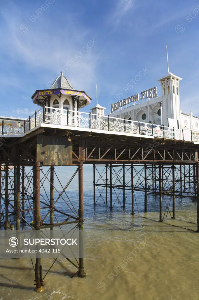 Pier on the beach, Palace Pier, Brighton, England