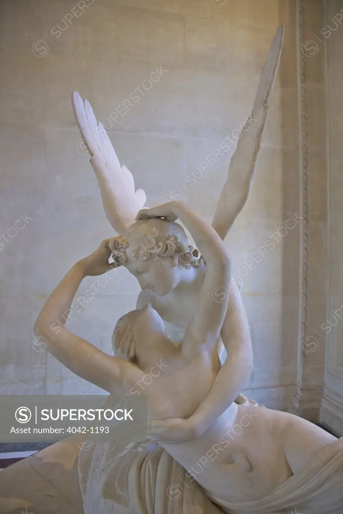 Psyche revived by Cupid's Kiss by Antonio Canova, marble, 1787, France, Paris, Musee du Louvre