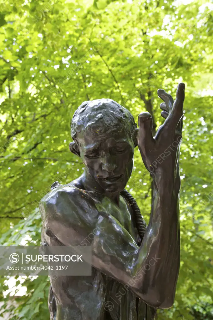 Pierre de Wissant by Auguste Rodin, bronze, 1887, France, Paris, Garden of the Musee Rodin