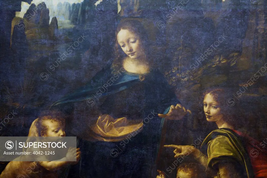 Detail from Virgin of the Rocks by Leonardo da Vinci, 1497, France, Paris, Musee du Louvre