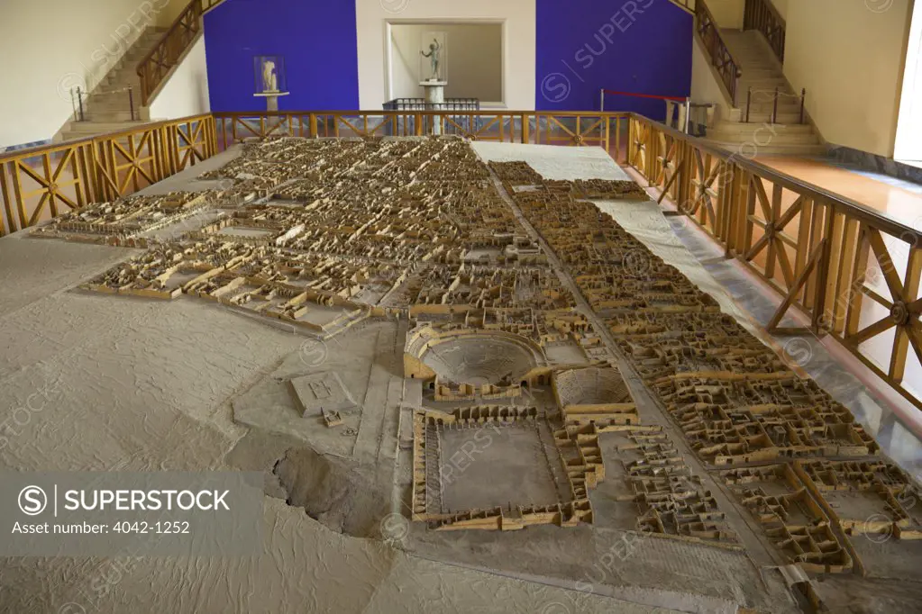Complete model of Pompeii, Italy, Naples, National Archeological Museum