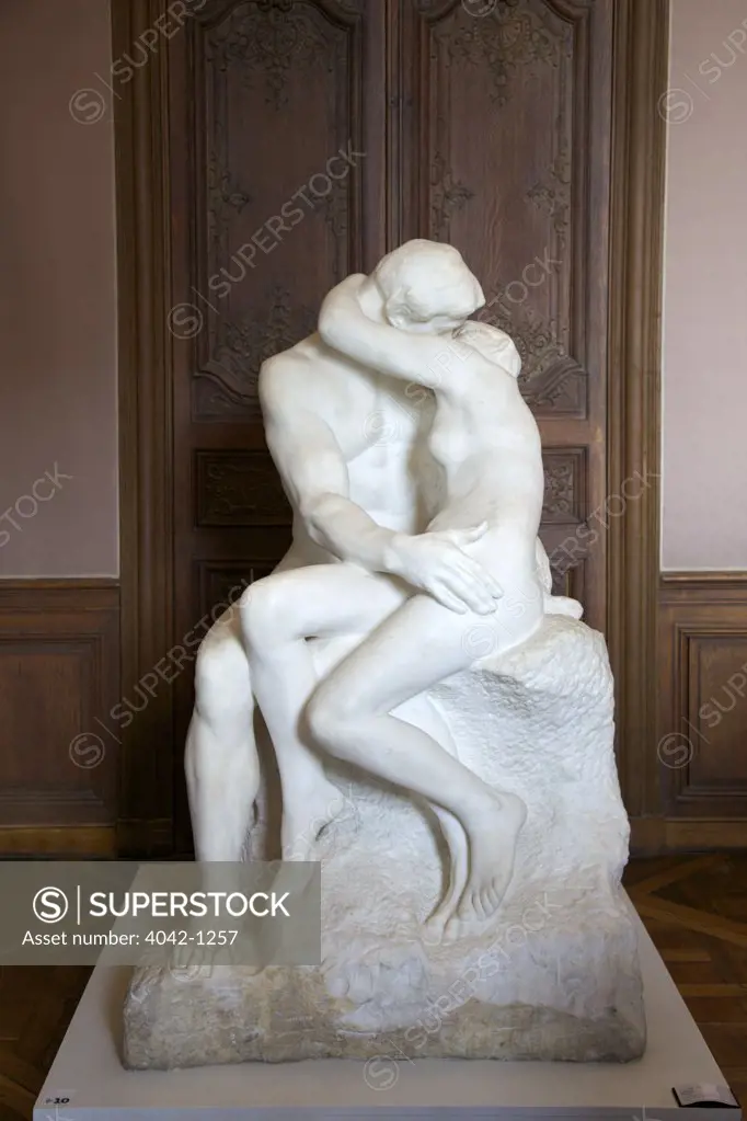 The Kiss by Auguste Rodin, marble, 1889, France, Paris, Rodin Museum