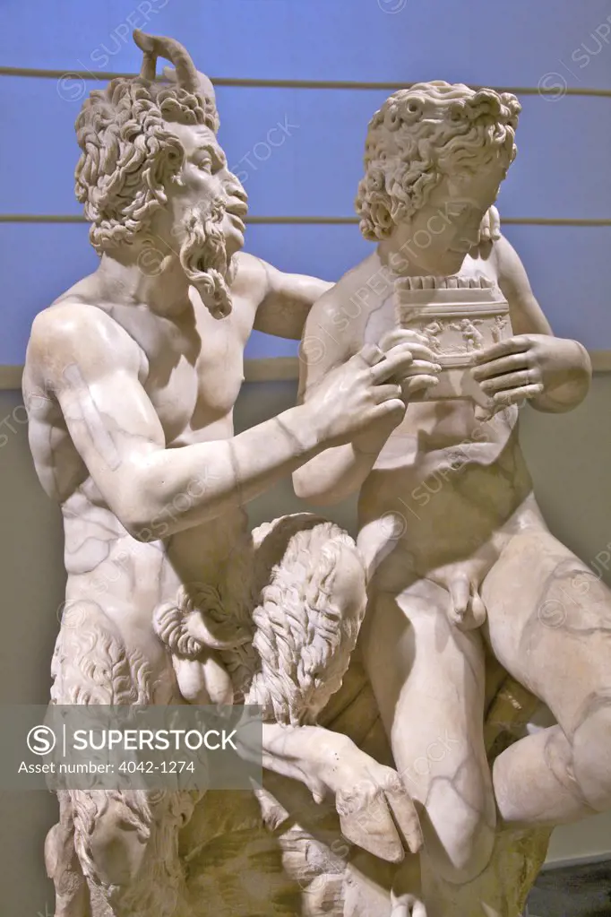 Pan and Daphne, marble, 2nd century AD, Italy, Naples, National Archeological Museum