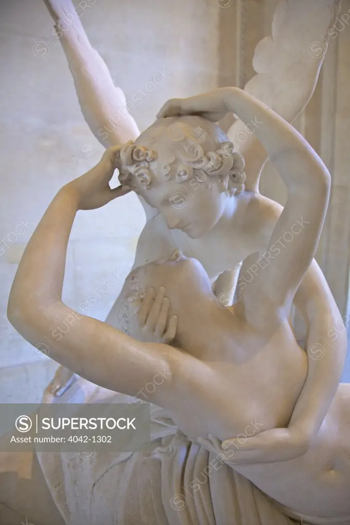 Psyche Revived by Cupid's Kiss by Antonio Canova, marble sculpture, 1787, France, Paris, Musee du Louvre