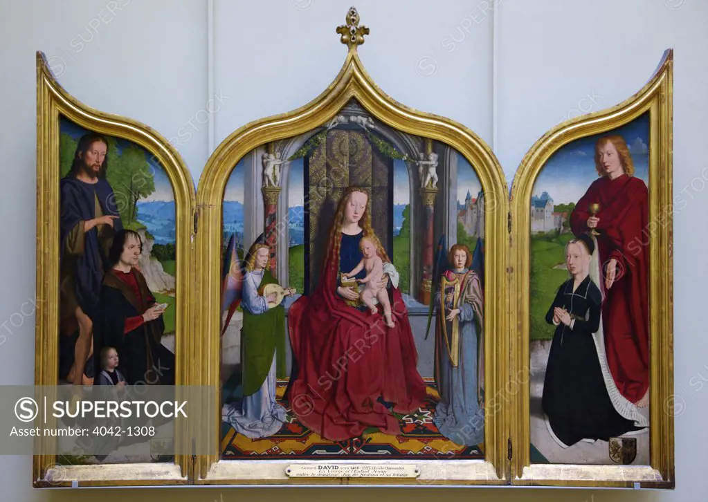 Triptych of Sedano Family by Gerard David, 1490-95, France, Paris, Musee du Louvre